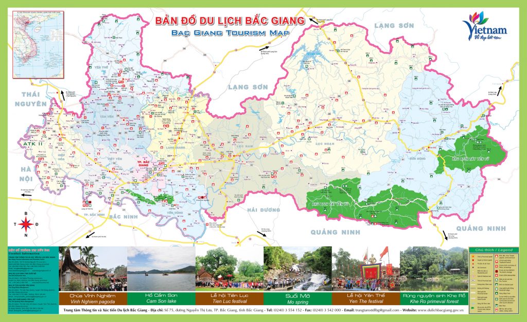 Bản đồ du lịch tỉnh Bắc Giang